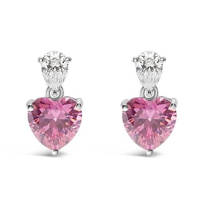 Sterling Silver Cubic Zirconia Heart Earrings 144900