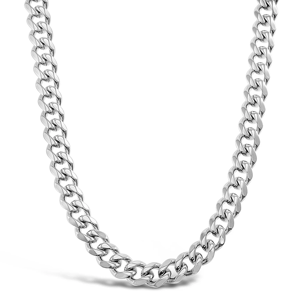 Stainless Steel Cuban Link 9mm Silver Necklace 142338