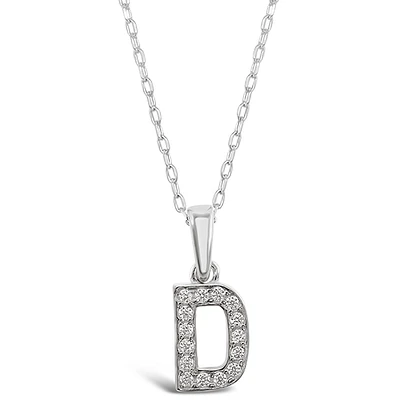 Sterling Silver Cubic Zirconia Initial D Necklace 135920