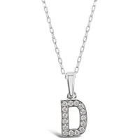 Sterling Silver Cubic Zirconia Initial D Necklace 135920