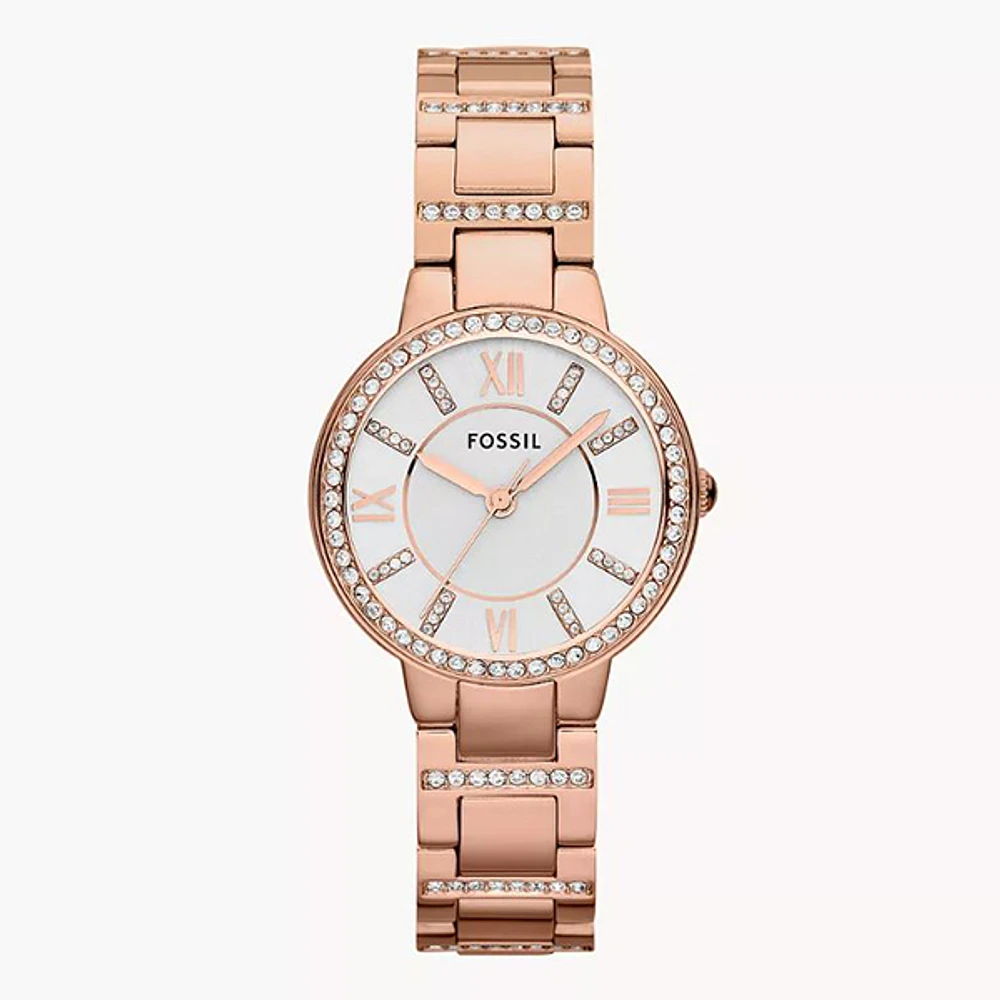 Fossil Virginia Rose-Tone Stainless Steel Watch 123680