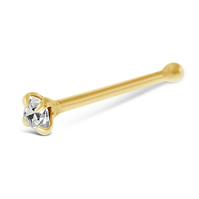 Gold Plated Sterling Silver Crystal 1.5mm Ball End Nose Stud 136696