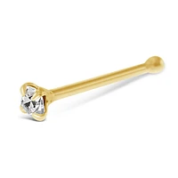 Gold Plated Sterling Silver Crystal 1.5mm Ball End Nose Stud 136696