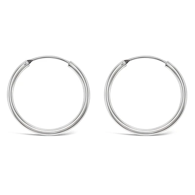 Sterling Silver Plain 25mm Hoops Earrings 141789