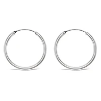 Sterling Silver Plain 25mm Hoops Earrings 141789