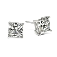 Sterling Silver Cubic Zirconia Square 6mm Studs 9001468