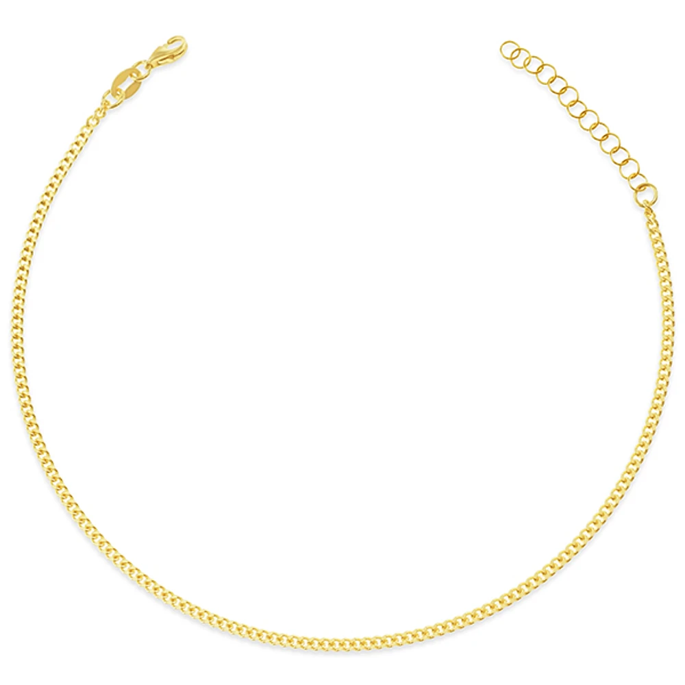 Gold Plated Sterling Silver Cuban Link Anklet 145117