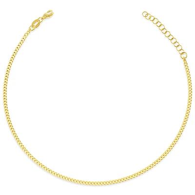 Gold Plated Sterling Silver Cuban Link Anklet 145117