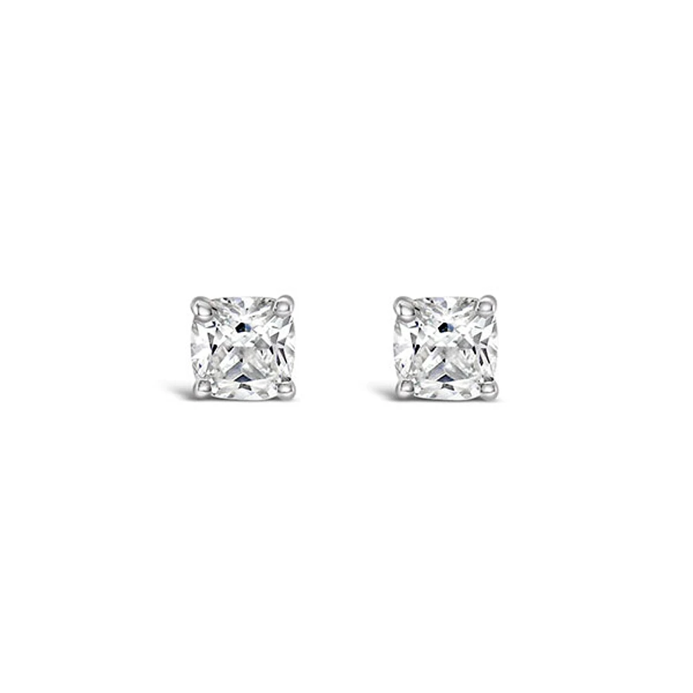 Sterling Silver Cubic Zirconia 4mm Cushion Studs 143349
