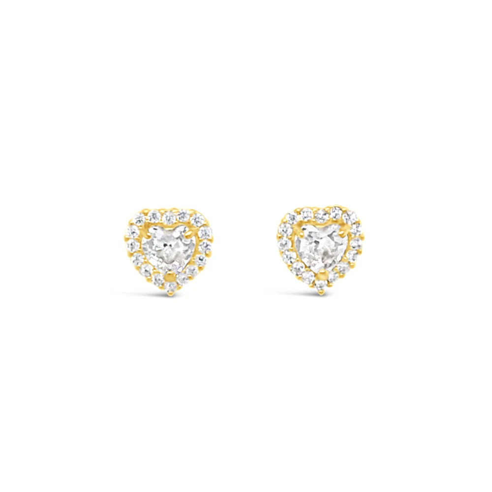 10k Yellow Gold Cubic Zirconia Studs Earrings