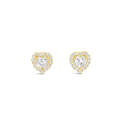 10k Yellow Gold Cubic Zirconia Studs Earrings