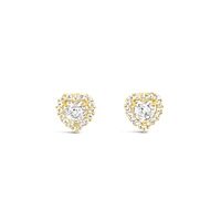 10k Yellow Gold Cubic Zirconia Studs Earrings