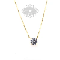 Gold Plated Cubic Zirconia Round  8 Heart 8 Arrow Cut Necklace 143475