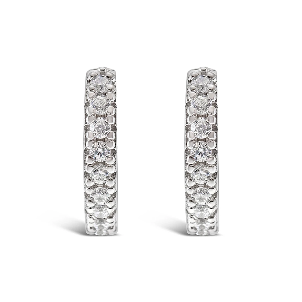 Sterling Silver Cubic Zirconia Huggies 132842