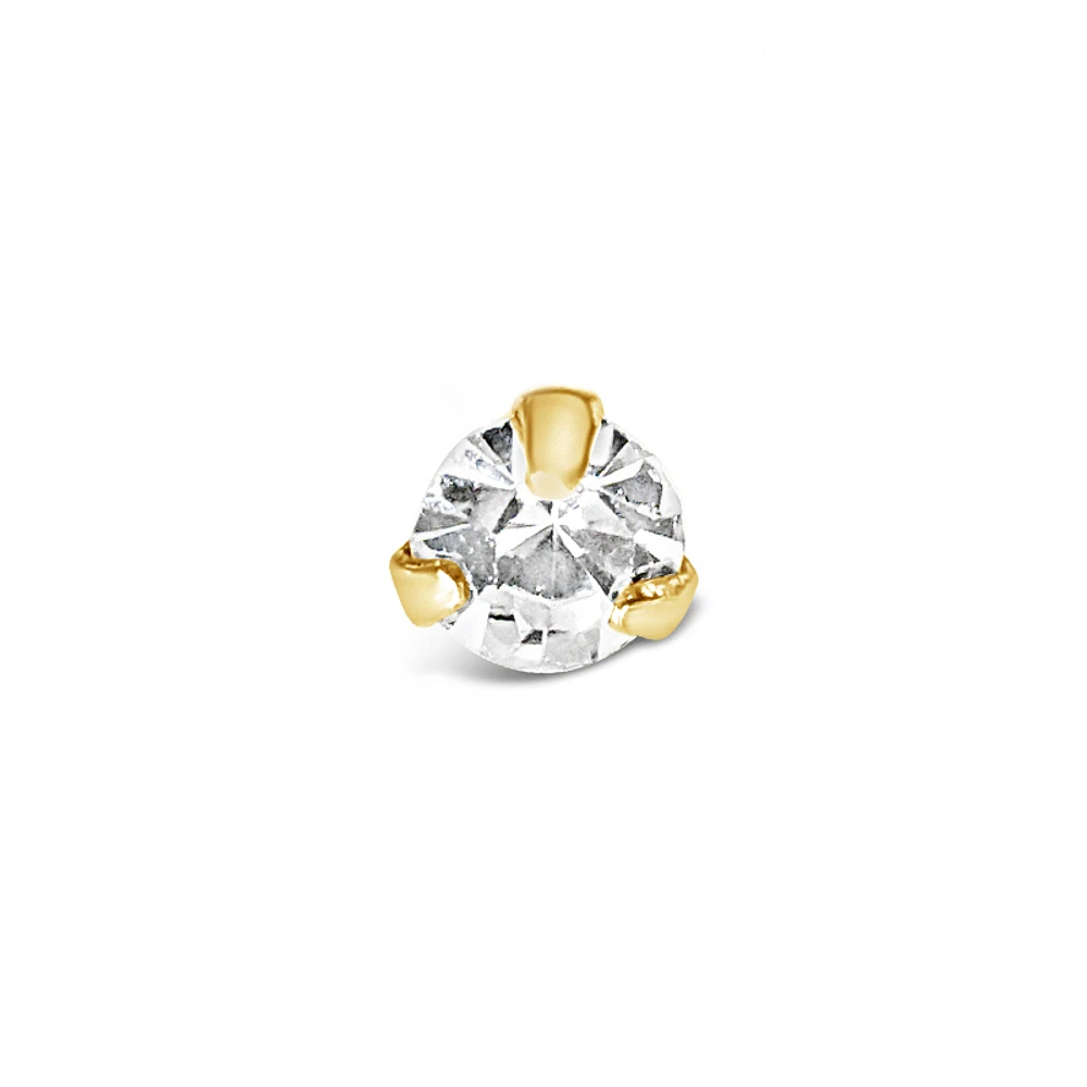 Gold Plated Sterling Silver Crystal 2mm Ball End Nose Stud 136707