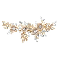Bridal Gold Flower Pearl Hair Clip 152433