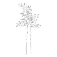 Bridal Silver Flower Hair Stick 125976