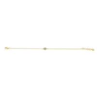 Gold Plated Sterling Silver Cubic Zirconia Evil Eye Bracelet