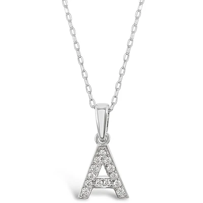 Sterling Silver Cubic Zirconia Initial A Necklace 135917