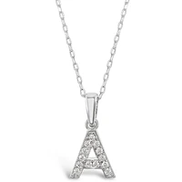 Sterling Silver Cubic Zirconia Initial A Necklace 135917