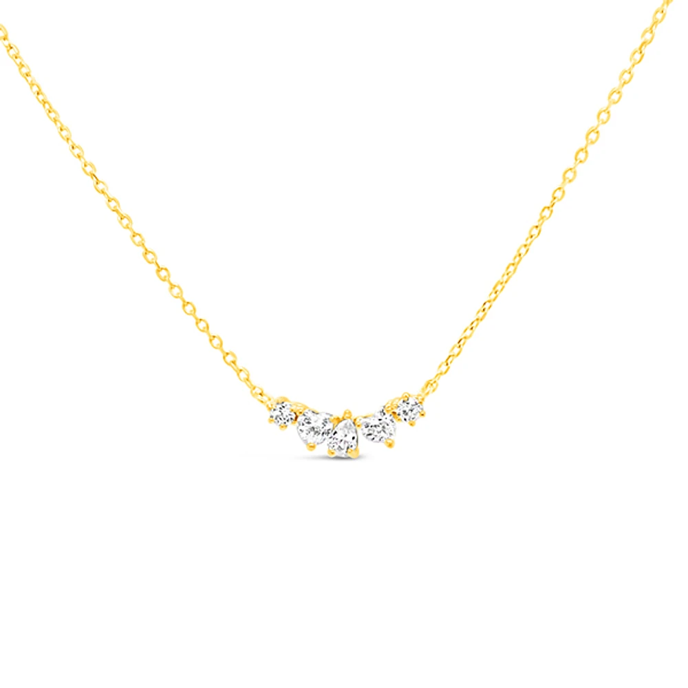 10k Yellow Gold Cubic Zirconia Necklace 153748