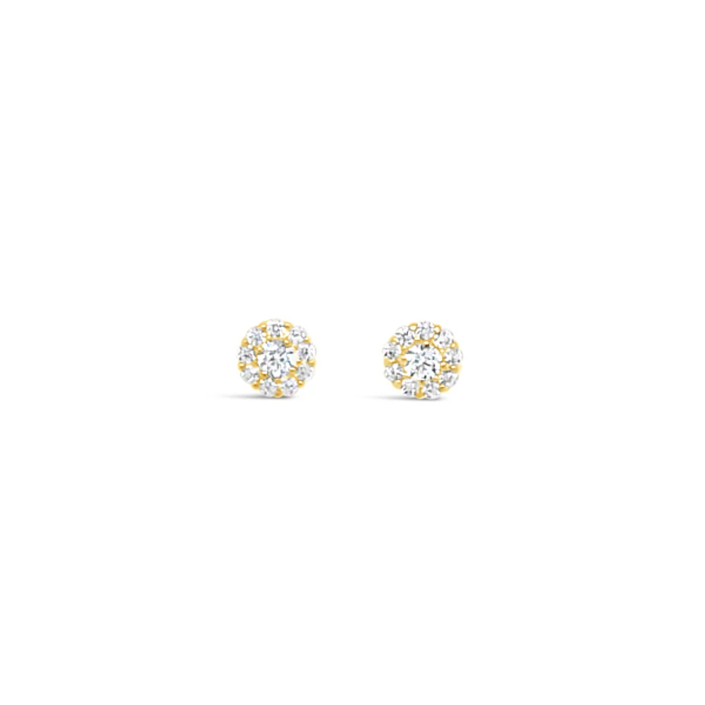 10k Yellow Gold Cubic Zirconia Studs Earrings