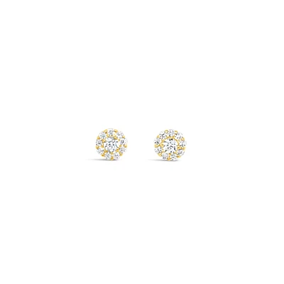 10k Yellow Gold Cubic Zirconia Studs Earrings