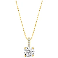 Gold Plated Sterling Silver Round Cubic Zirconia Necklace 147702