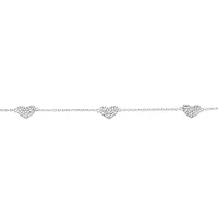 Sterling Silver Cubic Zirconia Heart Bracelet 145005
