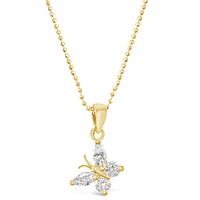Gold Plated Sterling Silver Cubic Zirconia Butterfly Necklace 143353