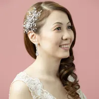 Bridal Silver Pearl Hair Clip 142035