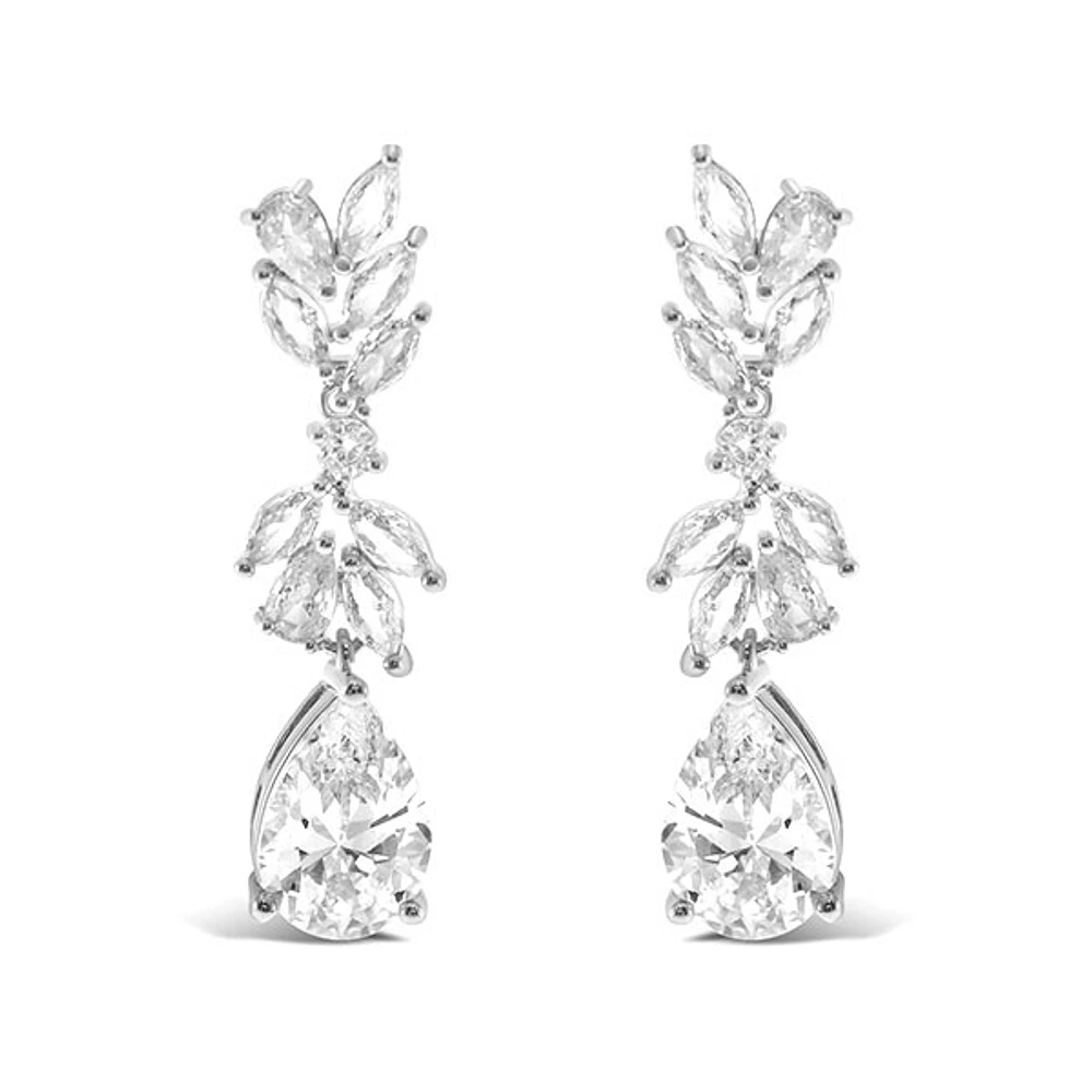 Bridal Silver Cubic Zirconia Drop Earrings 145932