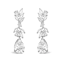 Bridal Silver Cubic Zirconia Drop Earrings 145932