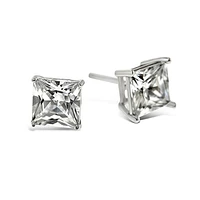 Sterling Silver Cubic Zirconia Square 4mm Studs  9001466