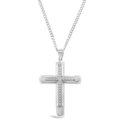 Stainless Steel Silver Cross Necklace 145088