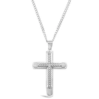 Stainless Steel Silver Cross Necklace 145088