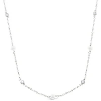 Sterling Silver Cubic Zirconia Pearl Necklace 152274