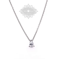 Sterling Silver Cubic Zirconia Teardrop Necklace 143484