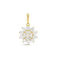 10k Yellow Gold Cubic Zirconia Flower Pendant