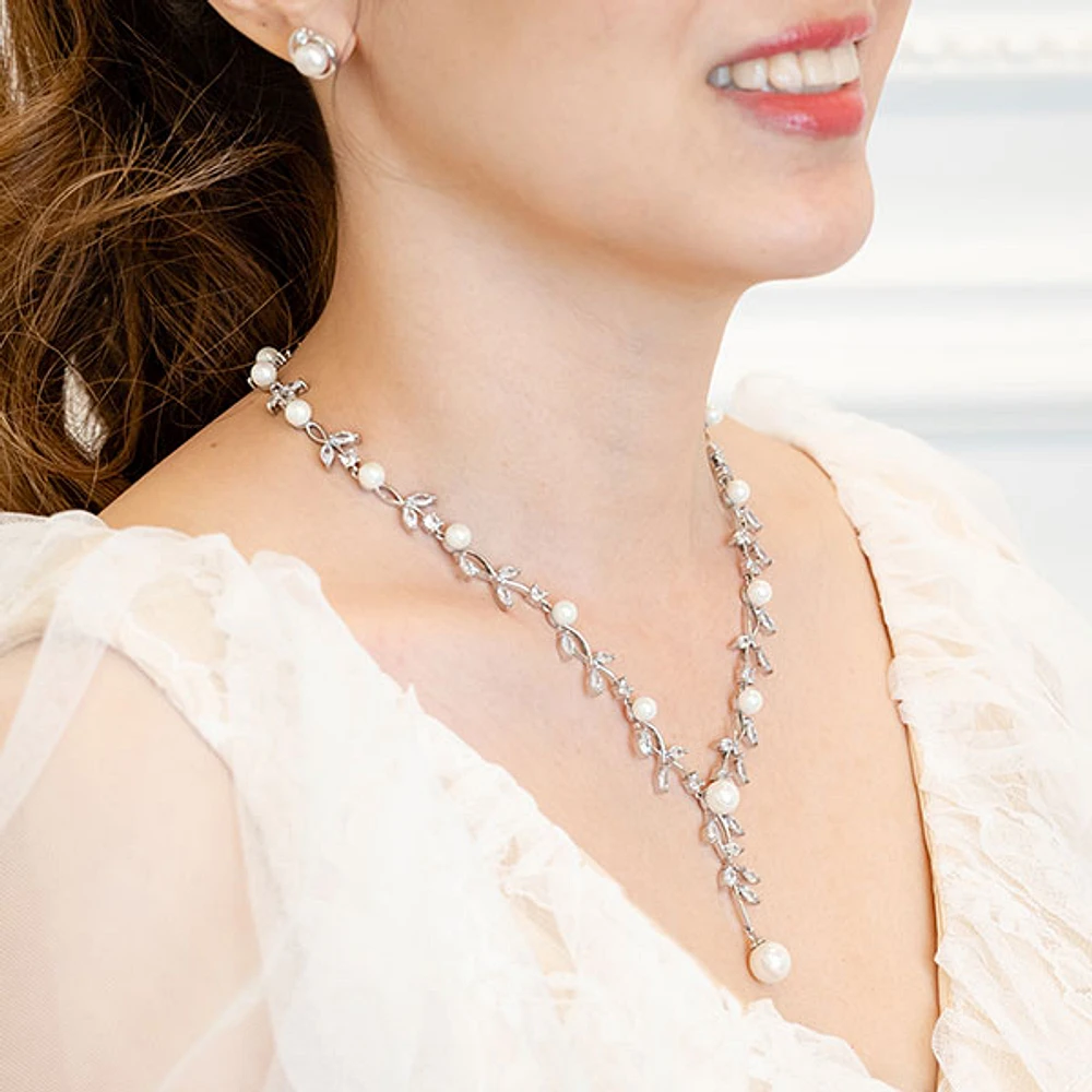 Bridal Pearl Cubic Zirconia Necklace 145917