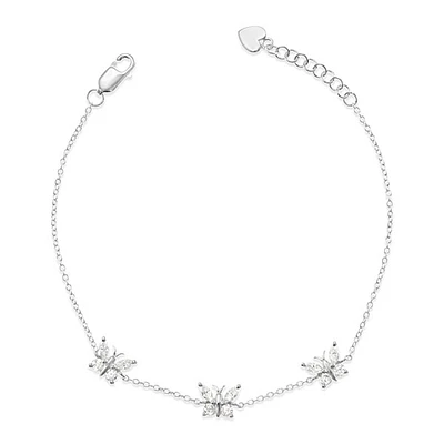 Sterling Silver Cubic Zirconia Butterfly Bracelet