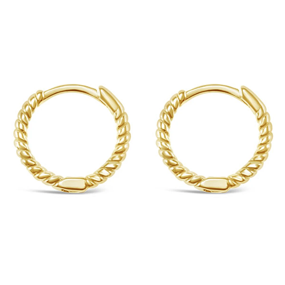 Gold Plated Sterling Silver Twist Huggie Earrings 144882