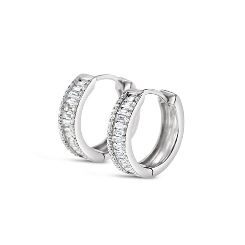 Sterling Silver Cubic Zirconia Hoop Earrings 141610
