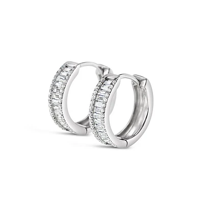 Sterling Silver Cubic Zirconia Hoop Earrings 141610