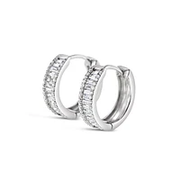 Sterling Silver Cubic Zirconia Hoop Earrings 141610