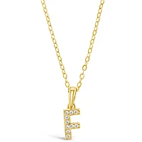 Gold Plated Sterling Silver Cubic Zirconia Initial F Necklace 147938