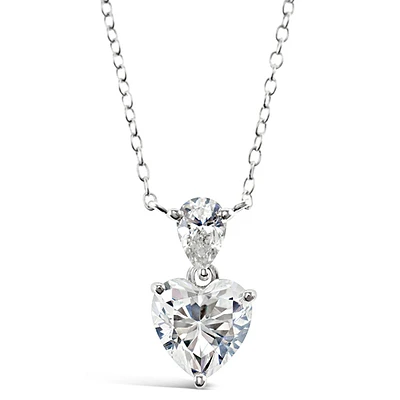 Sterling Silver Cubic Zirconia Heart Necklace
