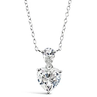 Sterling Silver Cubic Zirconia Heart Necklace 144902