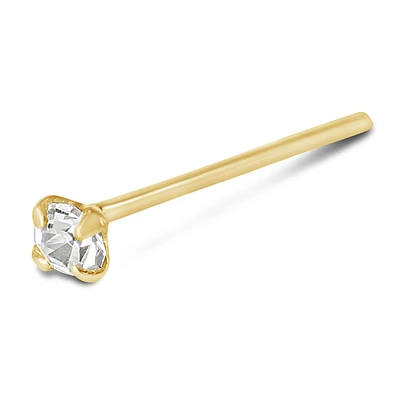 Gold Plated Sterling Silver Crystal 1.5mm Straight Nose Stud 136699