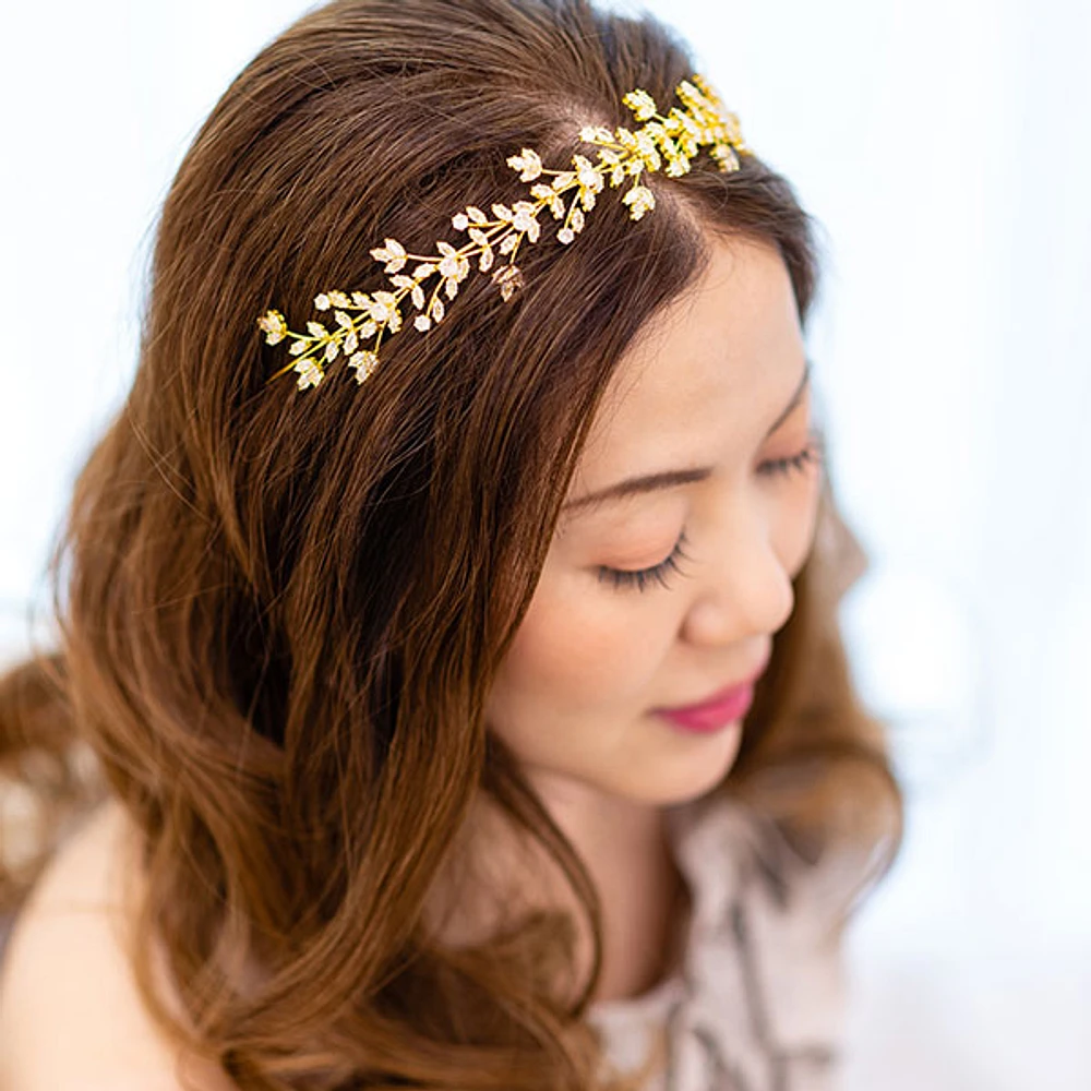 Bridal Gold Cubic Zirconia Hair Band 149223